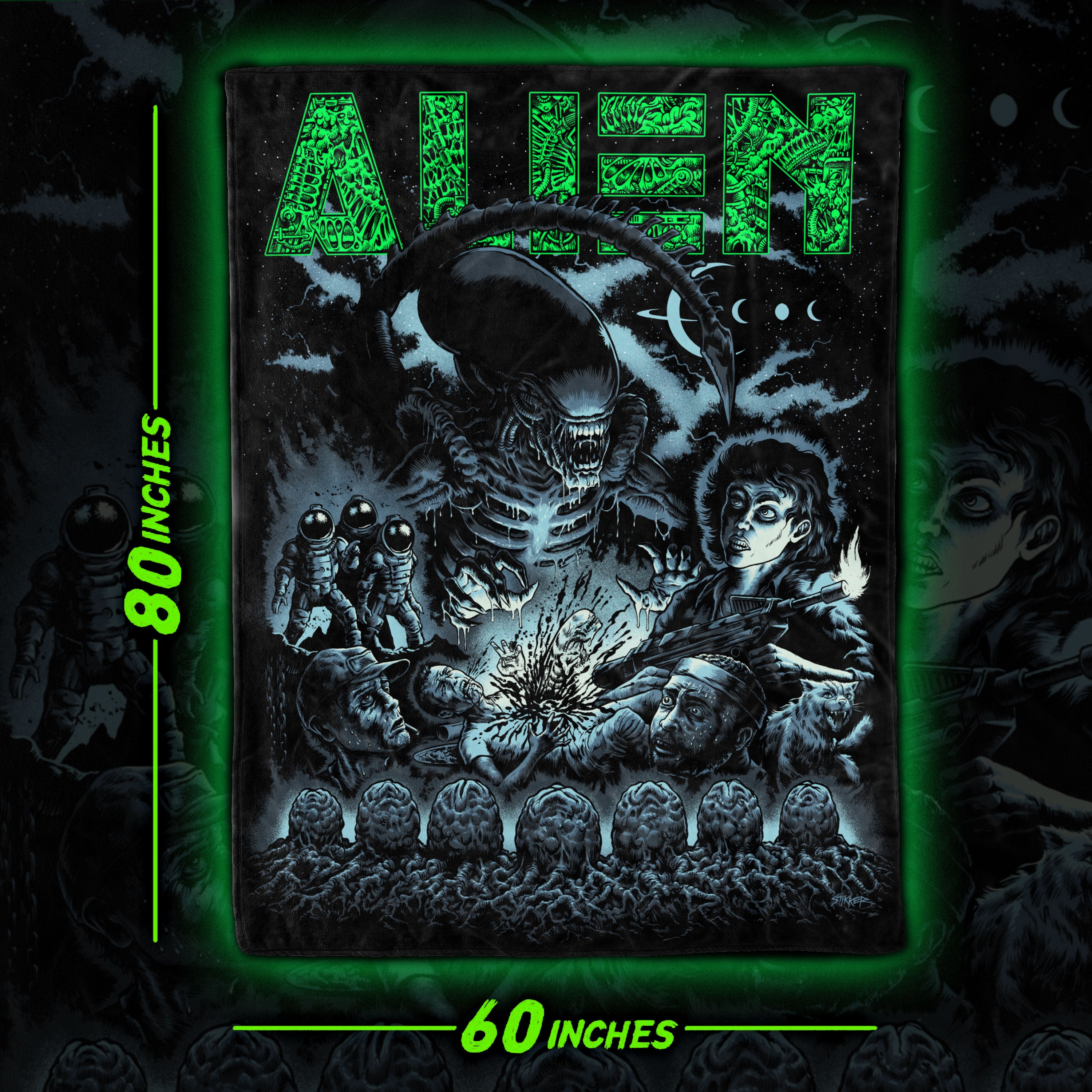 Alien - 60" x 80" Fleece Blanket